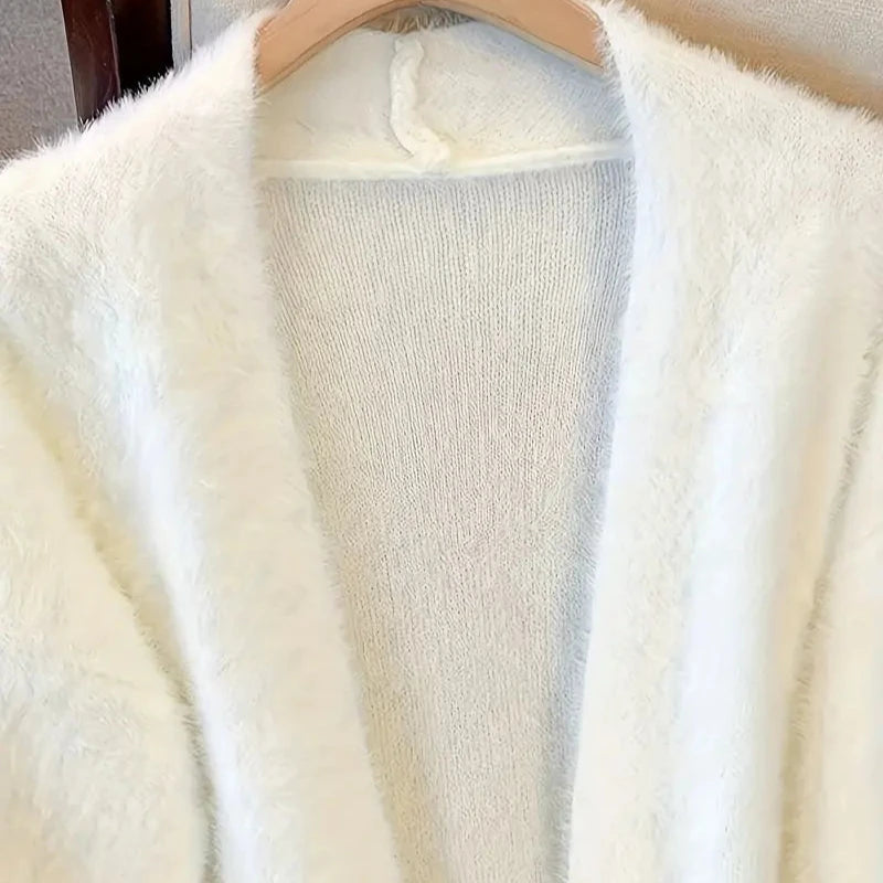 V-Neck Faux Mink Cardigan