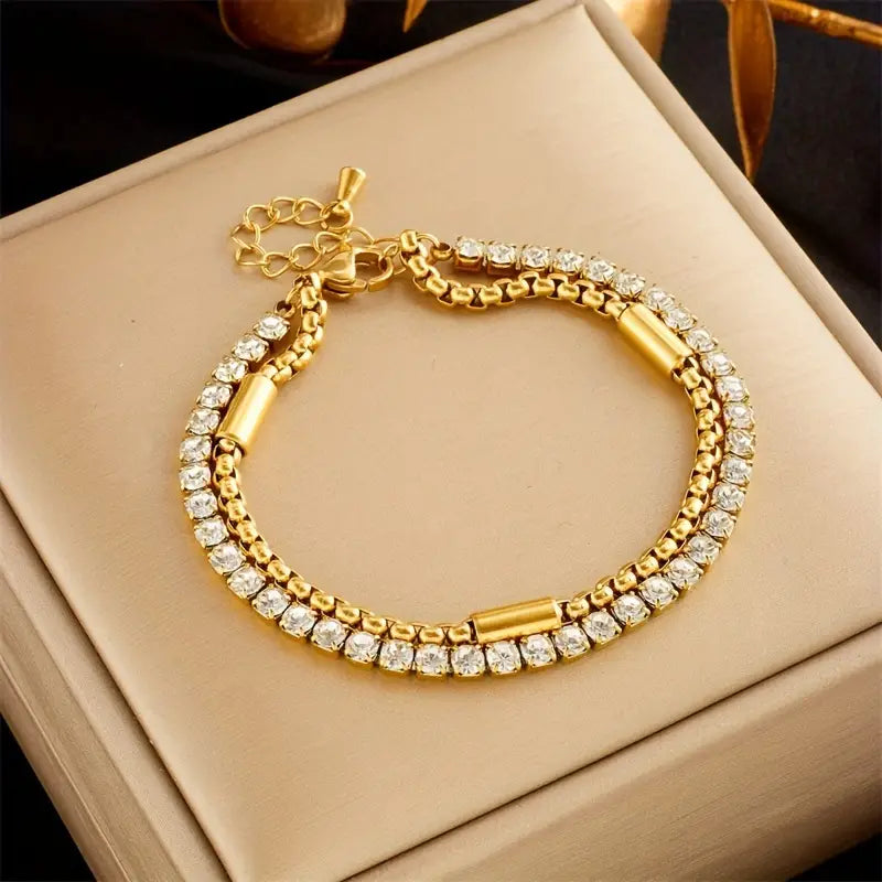 Double Chain Bracelet – Elegant Layered Bracelet for Women in Gold and Silver