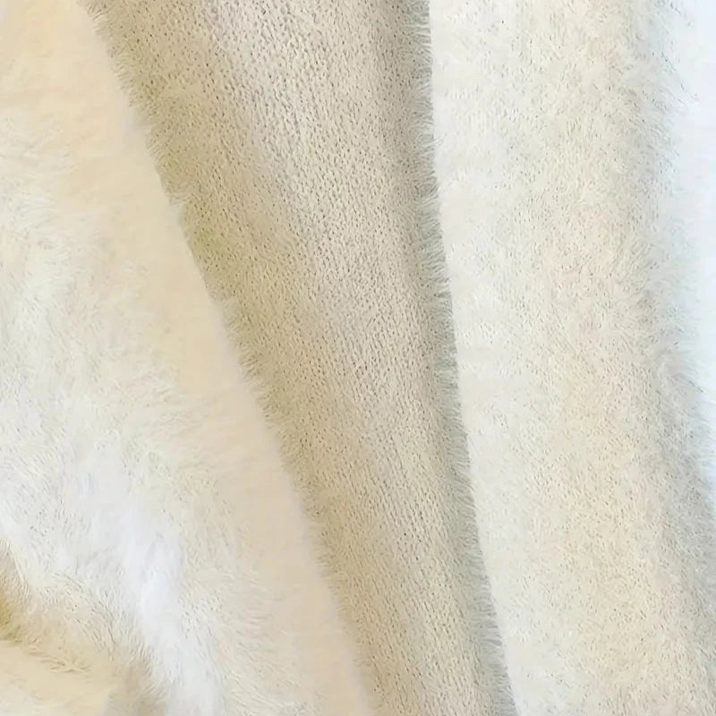 V-Neck Faux Mink Cardigan