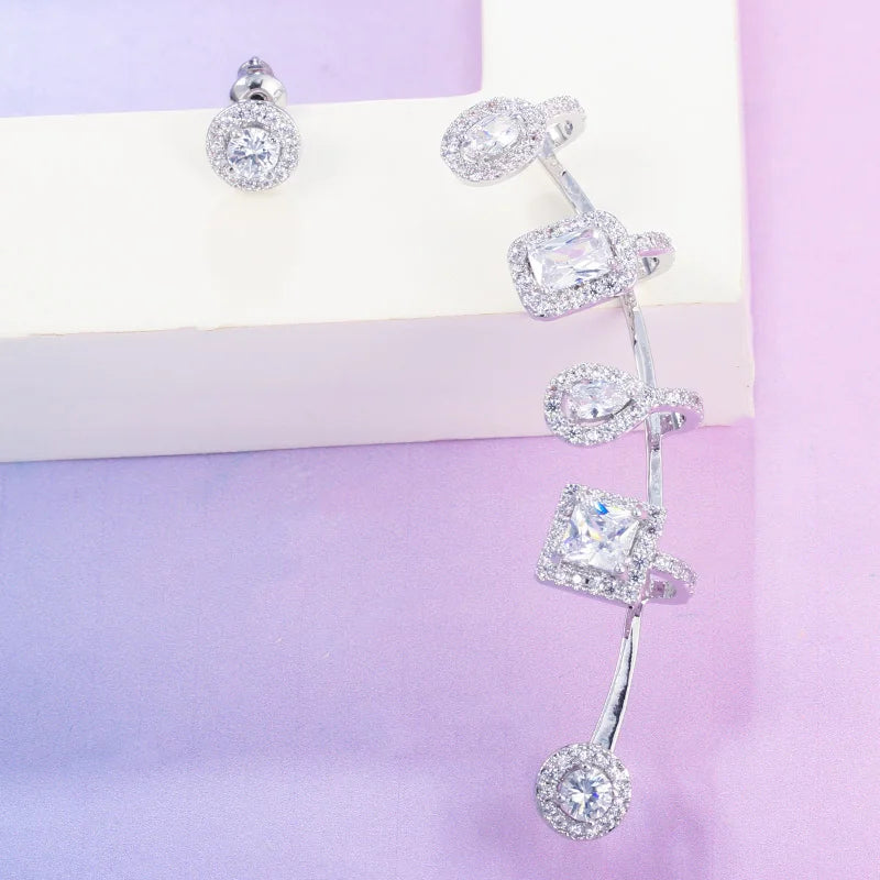 Geometric CZ Ear Cuffs – Stylish and Elegant Ear Jewelry for Women