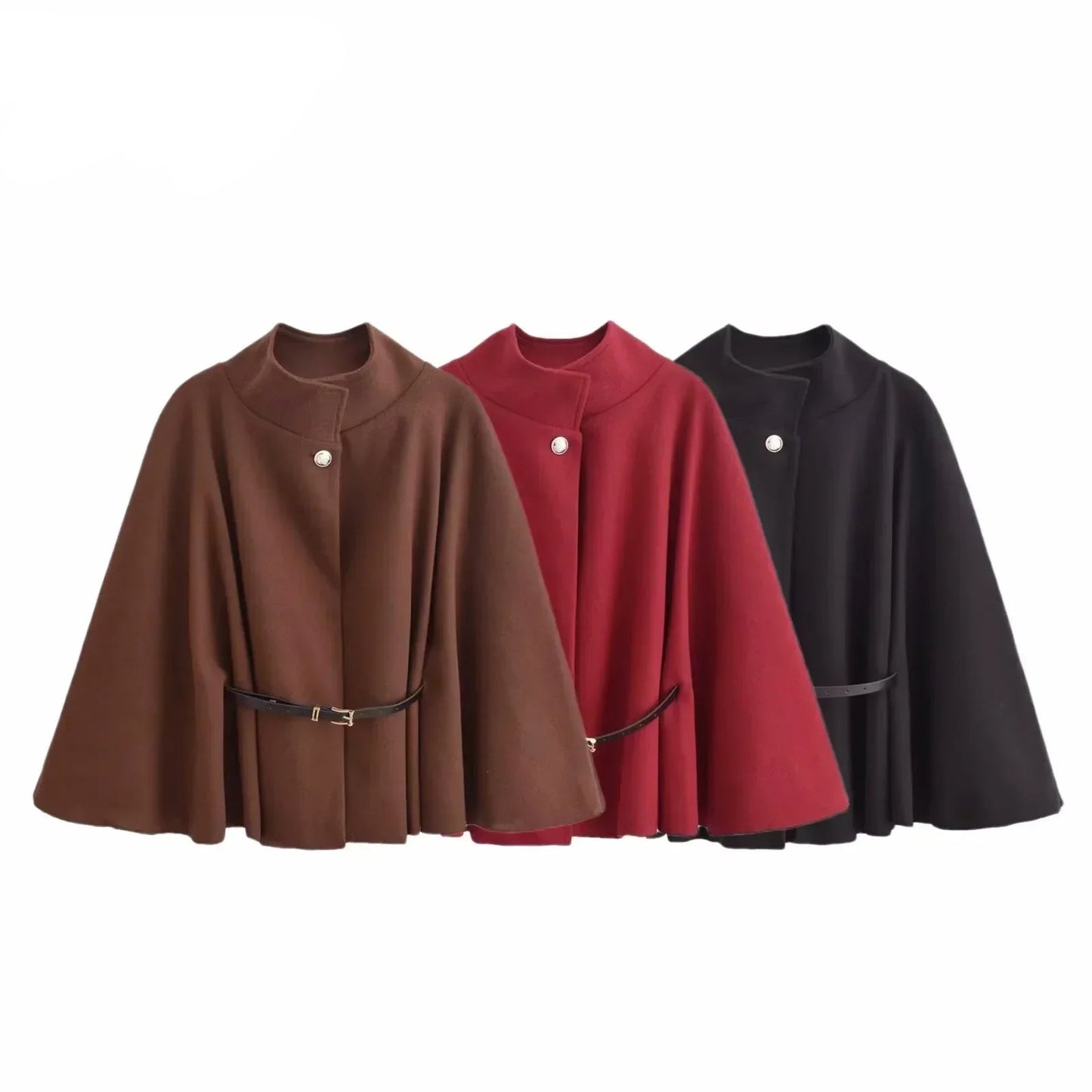 Chic Turtleneck Bat Sleeve Coat – Elegant Oversized Women’s Coat for Fall and Winter