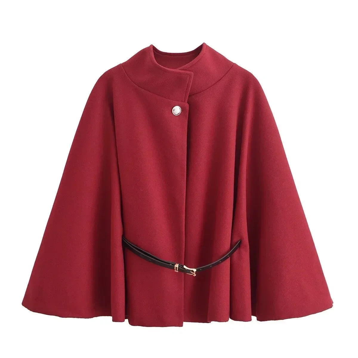 Chic Turtleneck Bat Sleeve Coat – Elegant Oversized Women’s Coat for Fall and Winter
