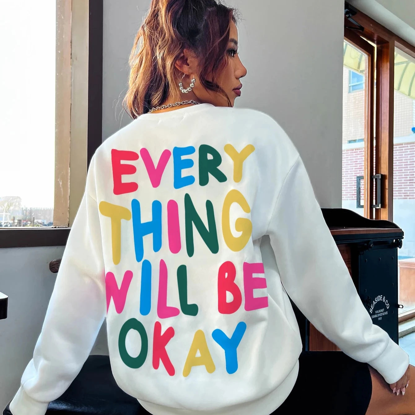 Women's Printed Crewneck Sweatshirt