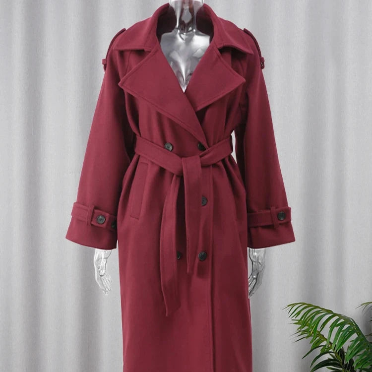 Double Breasted Wool Coat – Classic Elegant Wool Outerwear for Women