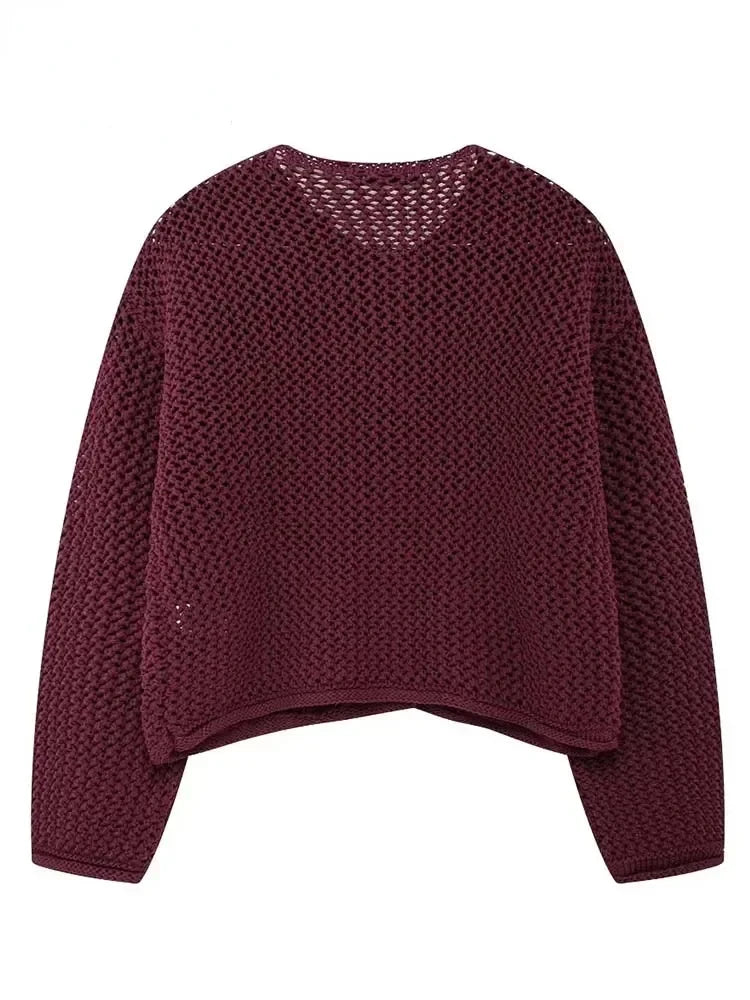 Relaxed Fit Knitted Cardigan for Women