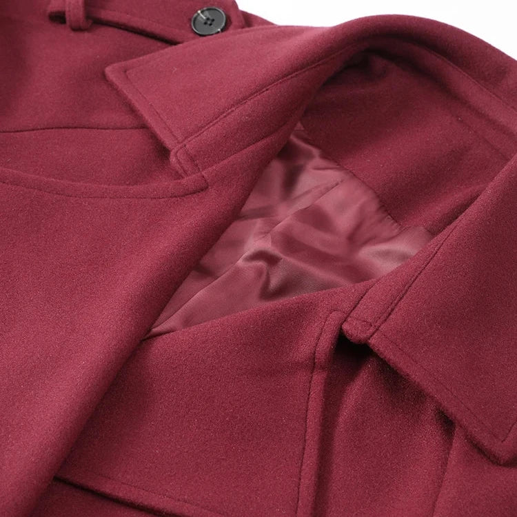 Double Breasted Wool Coat – Classic Elegant Wool Outerwear for Women
