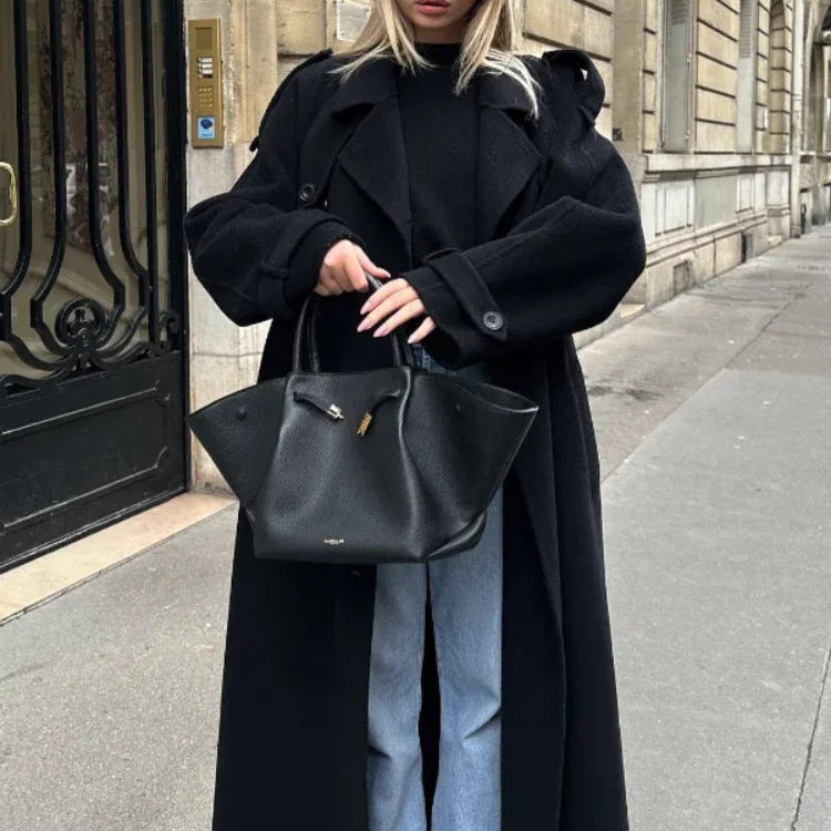 Double-Breasted Belted Overcoat – Classic and Stylish Winter Coat for Women