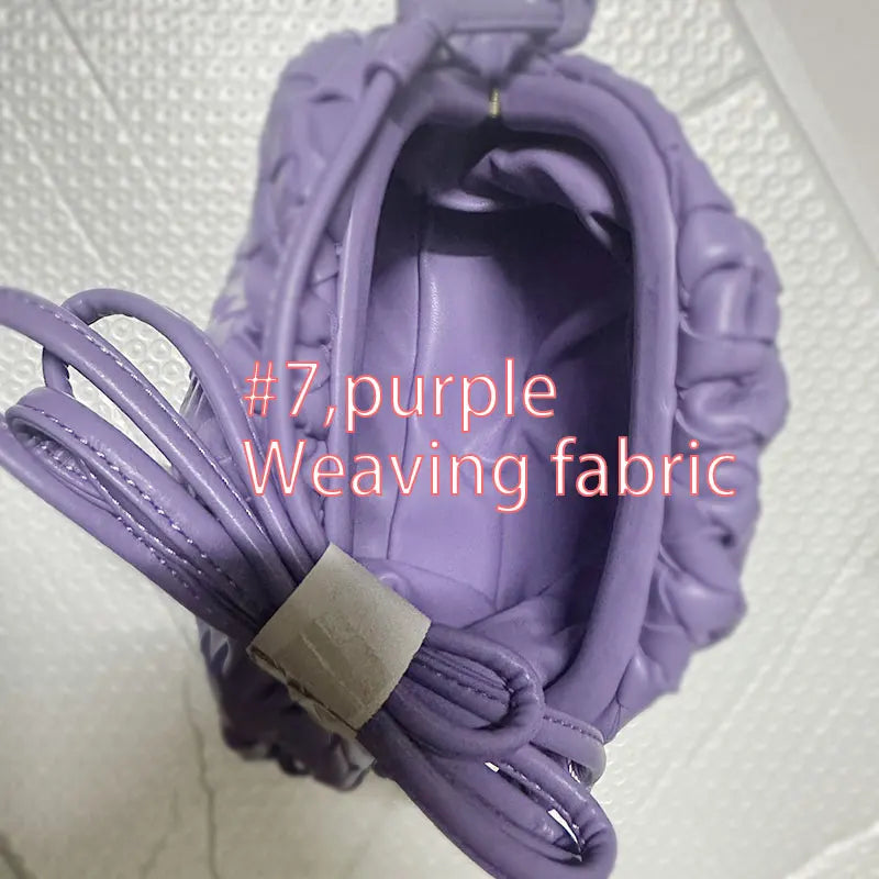 Women's PU Leather Cloud Bag - Ruched Dumpling Small Crossbody Clutch for Parties, Weddings, and Chic Style