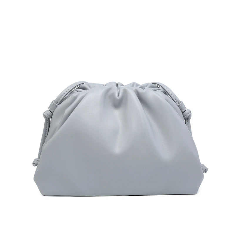 Women's PU Leather Cloud Bag - Ruched Dumpling Small Crossbody Clutch for Parties, Weddings, and Chic Style