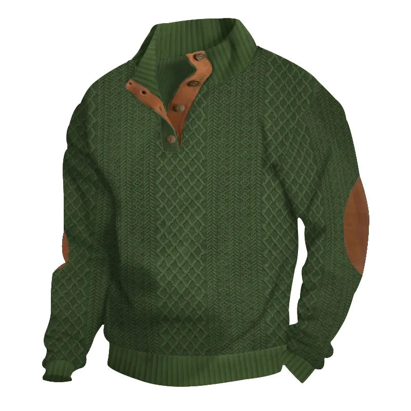 Men's Jacquard Sweatshirt – Stylish Textured Casual Pullover
