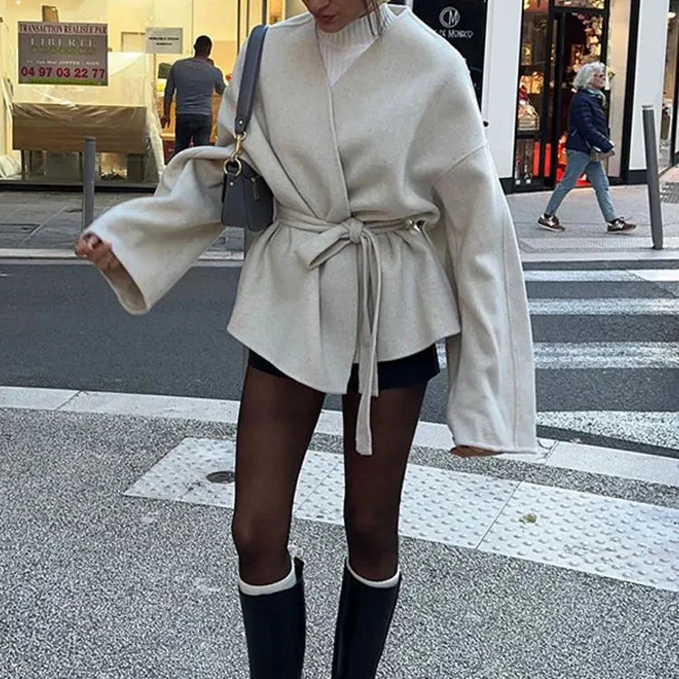 Contrast Fur Coat – Stylish Color-Block Faux Fur Winter Outerwear for Women