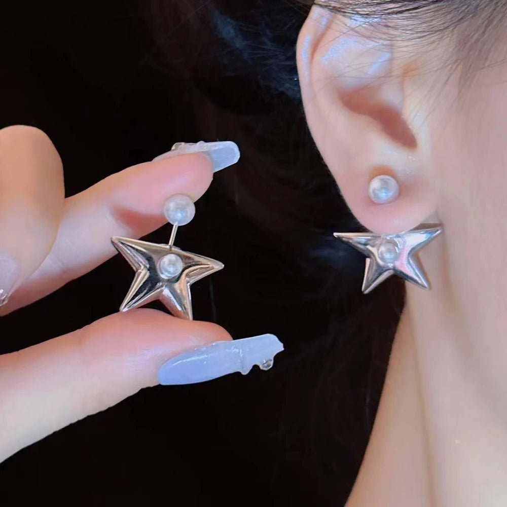 Star Pearl Earrings for Women