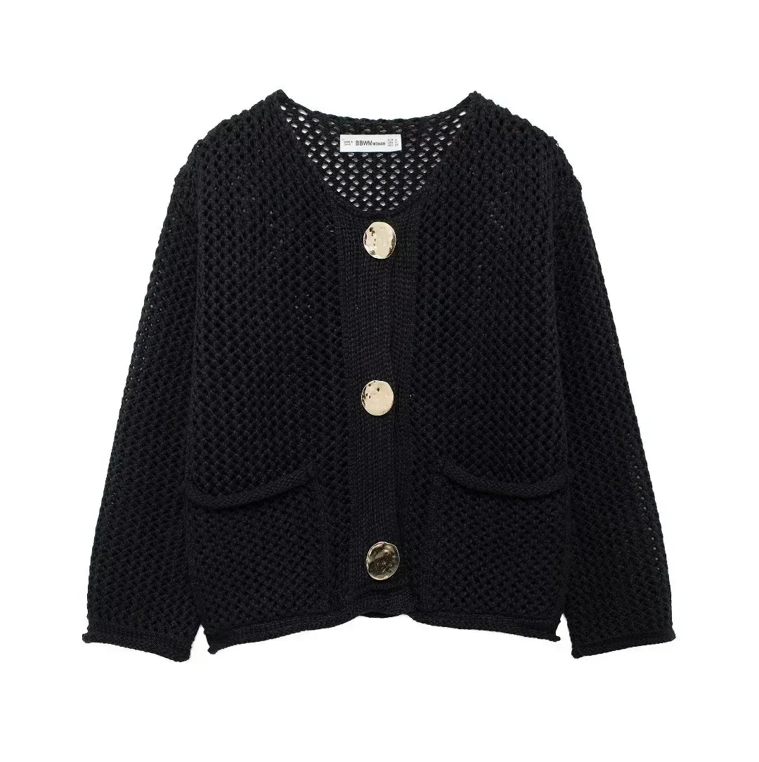 Relaxed Fit Knitted Cardigan for Women