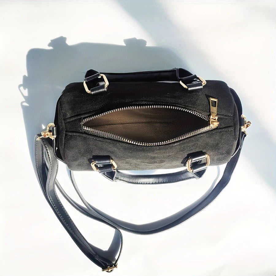 Trendy Faux Suede Shoulder Bag – Soft, Stylish Women’s Crossbody Purse
