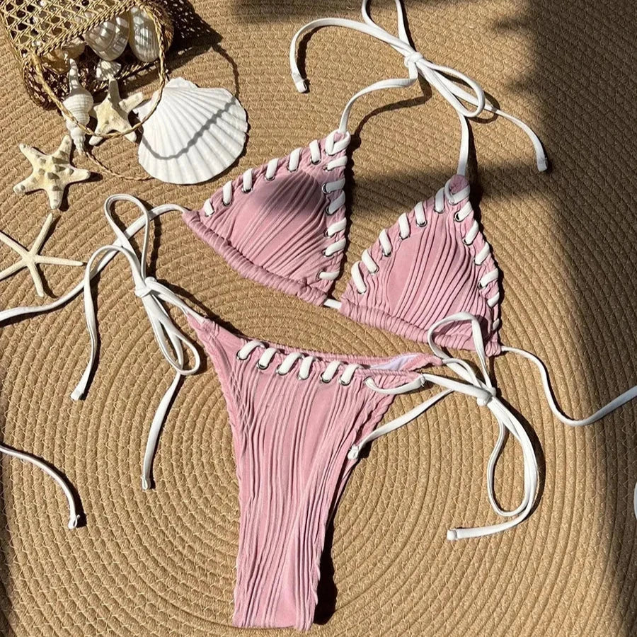 Flattering Halter Two-Piece Bikini for Women