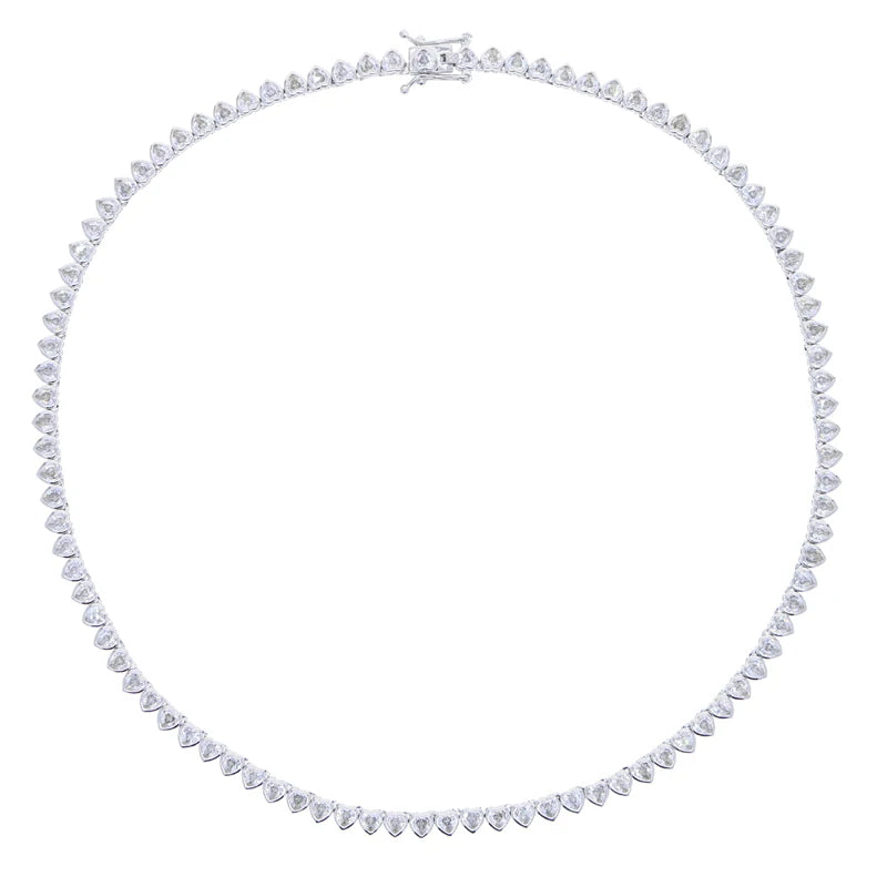 Geometric CZ Tennis Necklace – Elegant Jewelry with Cubic Zirconia Stones