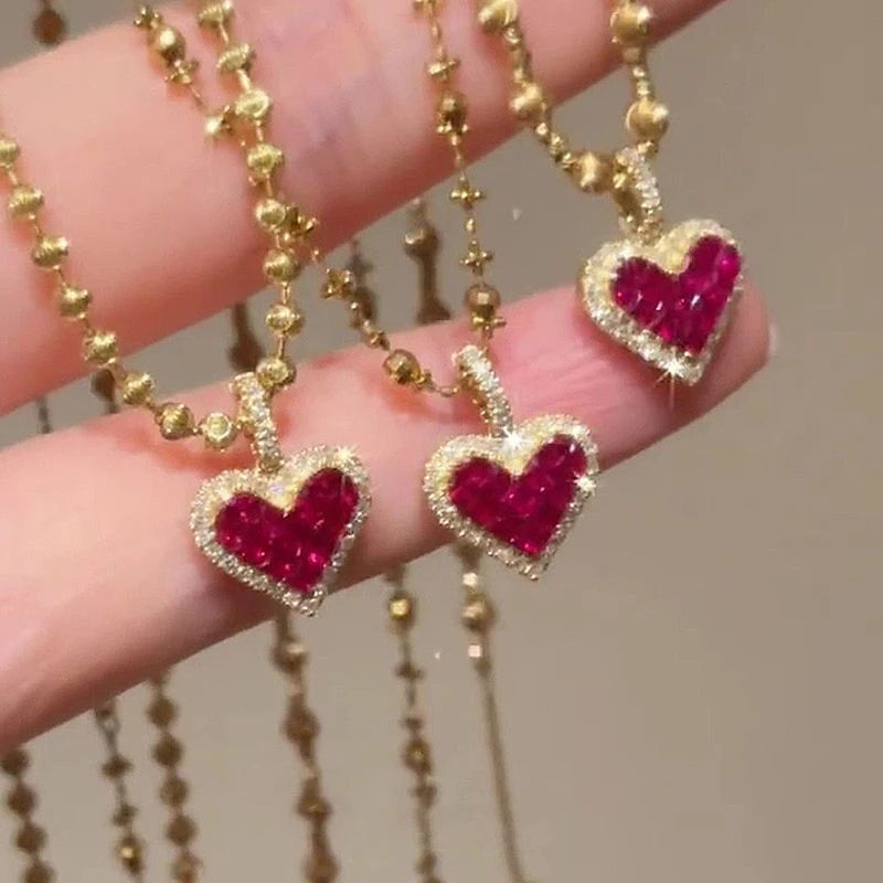 Sparkling Heart Necklace for Women