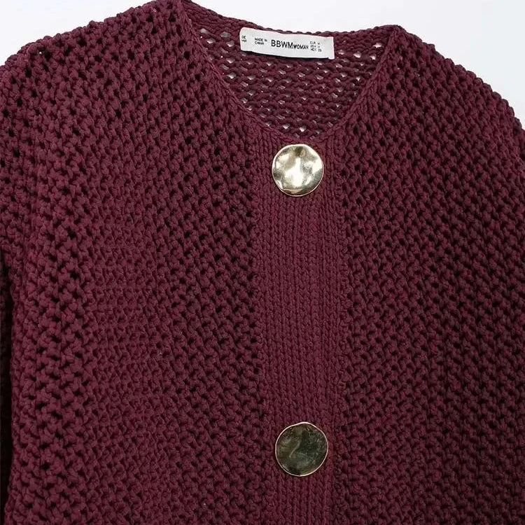 Relaxed Fit Knitted Cardigan for Women