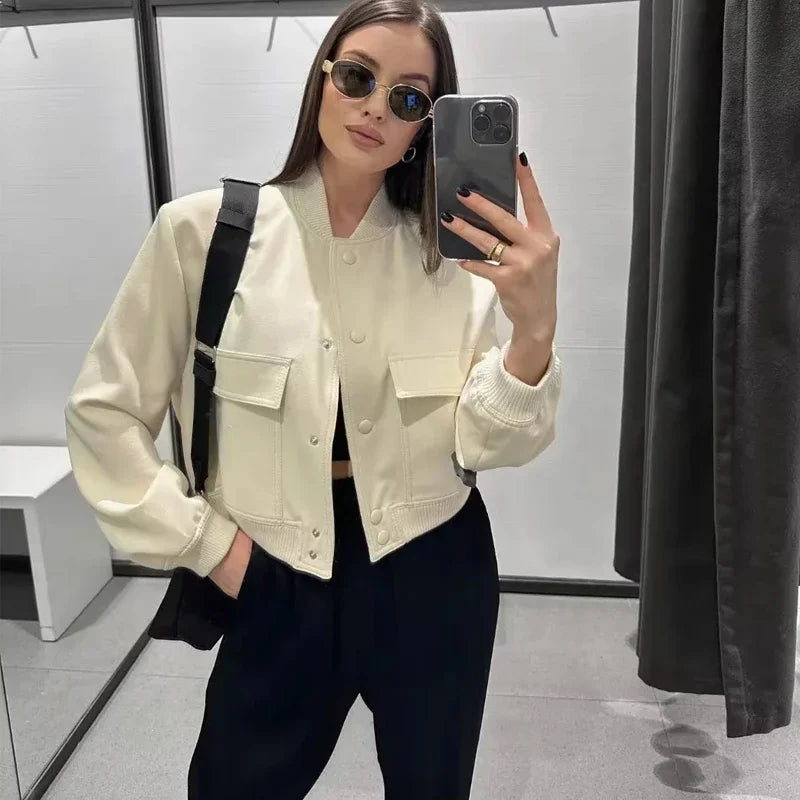 Women's Cropped Bomber Jacket
