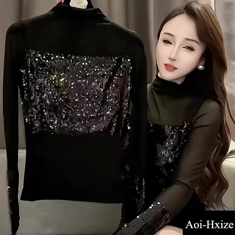 Elegant Black Sequin Shirt – Glamorous Sparkling Top for Parties and Night Outs
