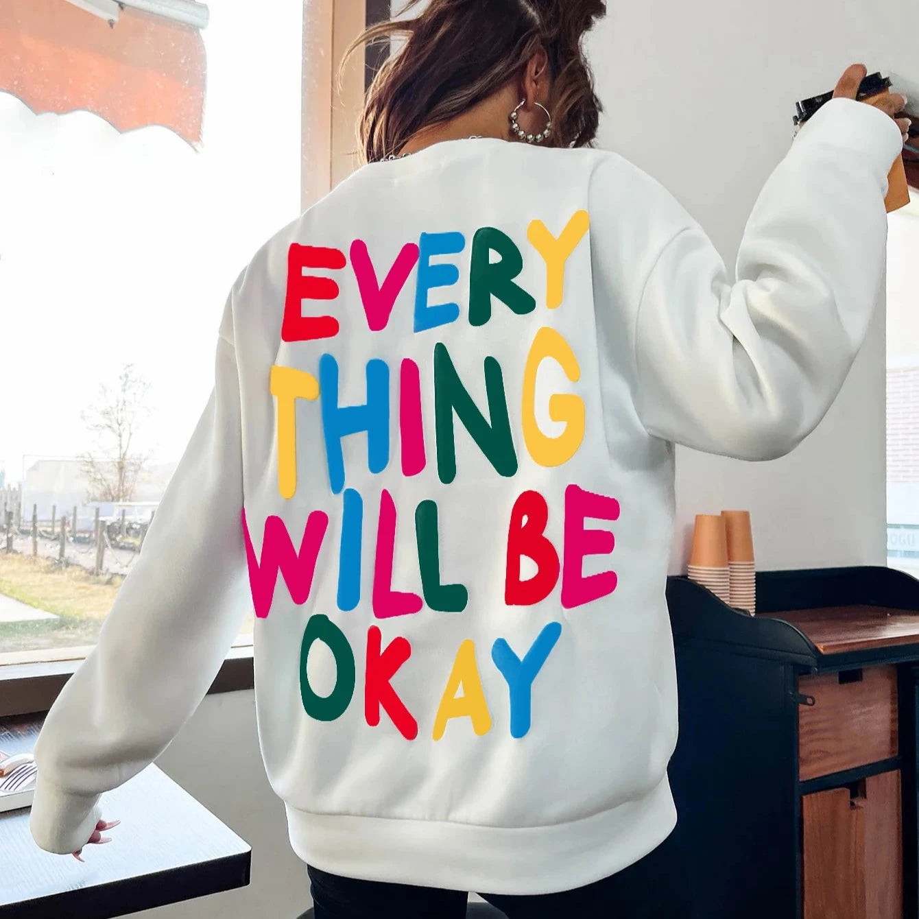 Women's Printed Crewneck Sweatshirt