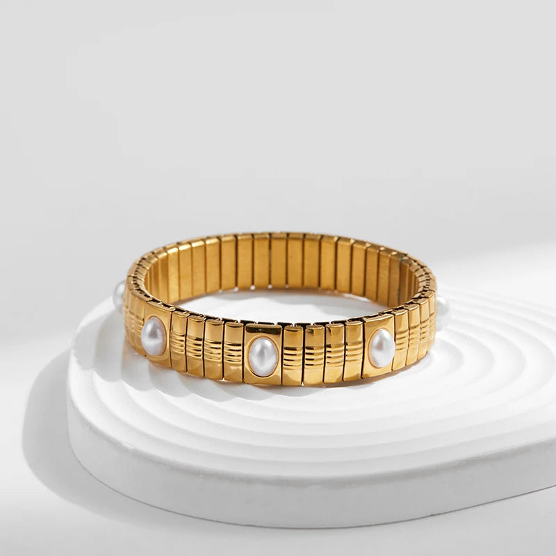 Elegant Pearl Elastic Bracelet for Women