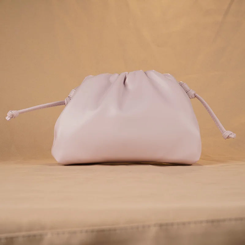 Women's PU Leather Cloud Bag - Ruched Dumpling Small Crossbody Clutch for Parties, Weddings, and Chic Style