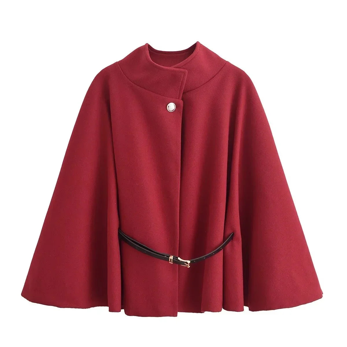 Chic Turtleneck Bat Sleeve Coat – Elegant Oversized Women’s Coat for Fall and Winter