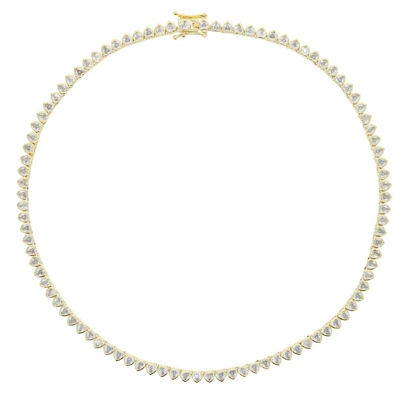 Geometric CZ Tennis Necklace – Elegant Jewelry with Cubic Zirconia Stones