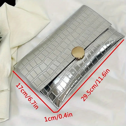 Croc Embossed Clutch – Stylish and Elegant Evening Bag for Women