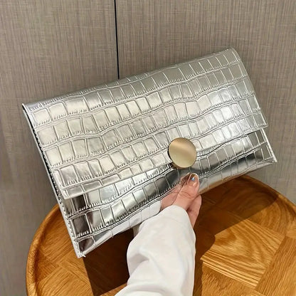 Croc Embossed Clutch – Stylish and Elegant Evening Bag for Women
