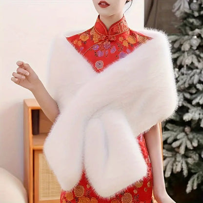 Elegant Faux Fur Shawl for Women