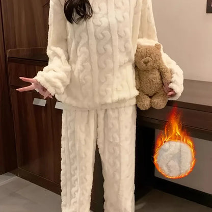 Preppy Jacquard Pajama Set for Women