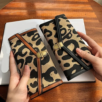 Stylish Leopard Print Wallet – Trendy Women’s Compact Purse with Card Slots