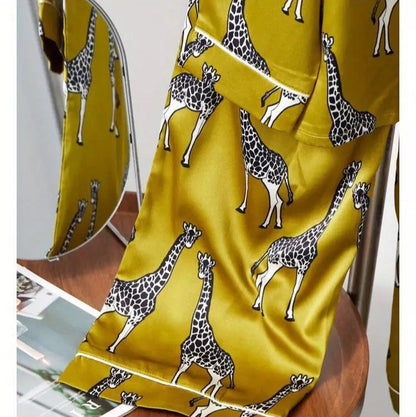 European Style Elegant Y2K Pajamas for Women - Trendy Spring & Autumn Sleepwear with Aesthetic Print