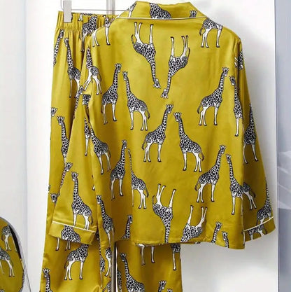 European Style Elegant Y2K Pajamas for Women - Trendy Spring & Autumn Sleepwear with Aesthetic Print