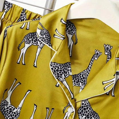 European Style Elegant Y2K Pajamas for Women - Trendy Spring & Autumn Sleepwear with Aesthetic Print