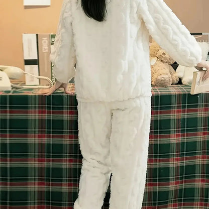 Preppy Jacquard Pajama Set for Women