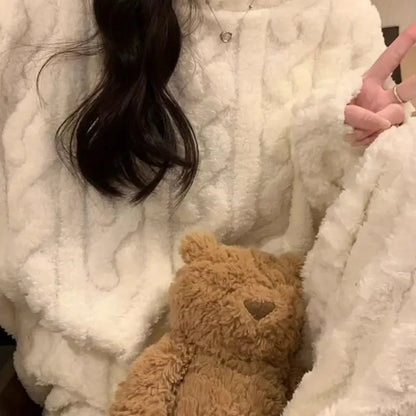 Preppy Jacquard Pajama Set for Women