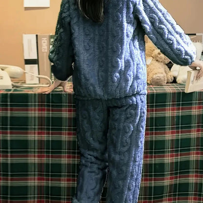 Preppy Jacquard Pajama Set for Women