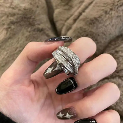 Geometric Rhinestone Statement Ring – Bold, Elegant Jewelry