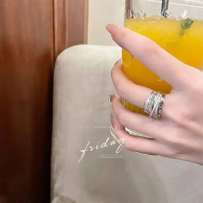 Geometric Rhinestone Statement Ring – Bold, Elegant Jewelry