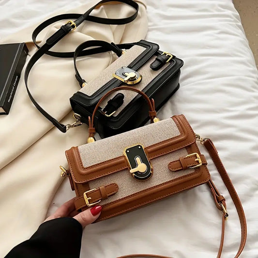 Vintage Flap Crossbody Bag - Retro Shoulder Bag and Women’s Fashion Satchel Purse