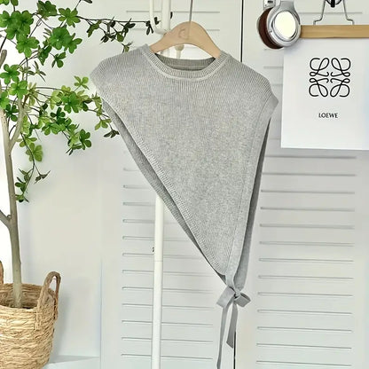 Chic Women's Knit Shawl - Versatile Triangle Wrap Scarf, Warm and Stretchy Layering Accessory