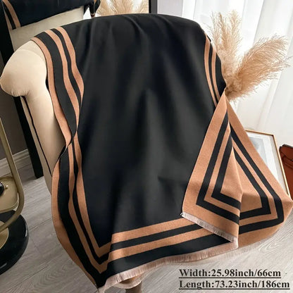 Color Block Jacquard Wrap – Stylish and Cozy Jacquard Woven Shawl for Women