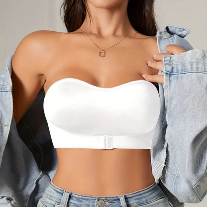 Breathable Strapless Bandeau Bra - Comfortable Women’s Seamless Strapless Bra for Everyday Wear