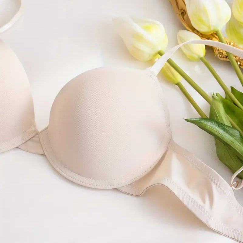 6pcs Solid Seamless Push-Up Bra Set - Comfortable Underwire Lingerie for Women’s Daily Wear