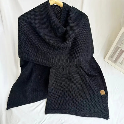 Solid Color Knitted Cross Shawl Cardigan Poncho for Autumn and Winter