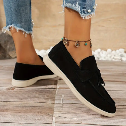 Women’s Simple Flat Loafers - Casual Slip-On Low-Top Shoes for Comfort and Everyday Style