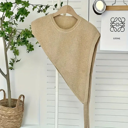 Chic Women's Knit Shawl - Versatile Triangle Wrap Scarf, Warm and Stretchy Layering Accessory